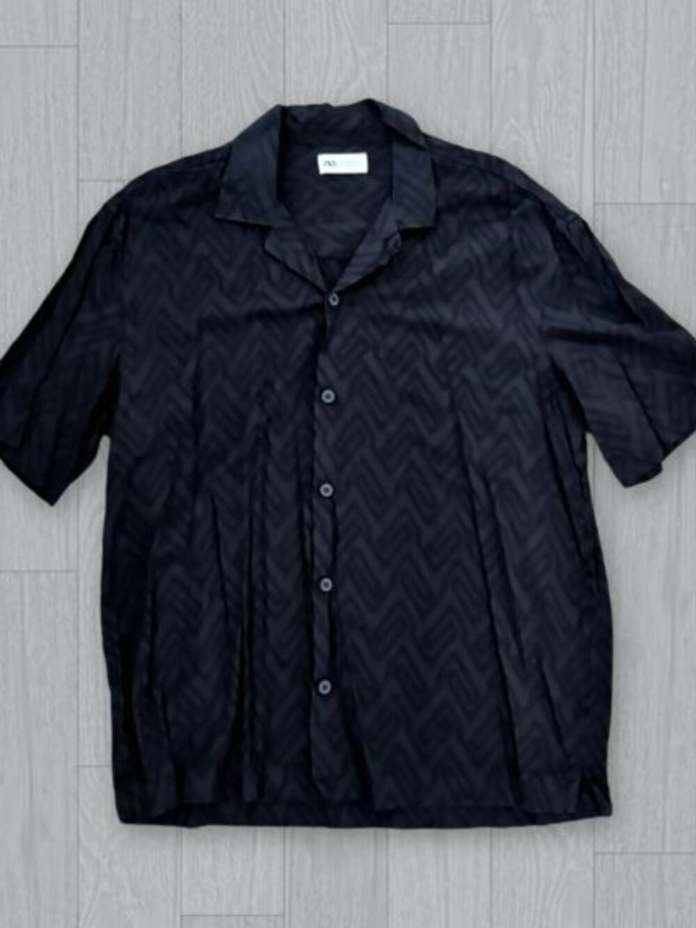Zara Black Camp-collar shirt Men's Size XL